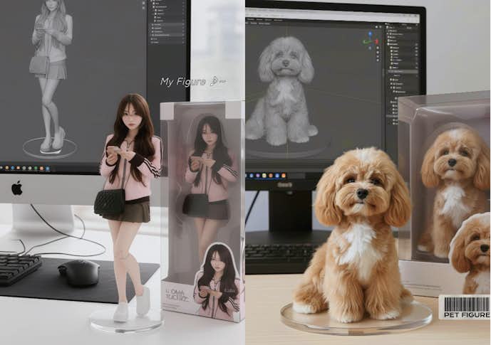 BeautyPlusのAIで写真をフィギュア化加工した画像