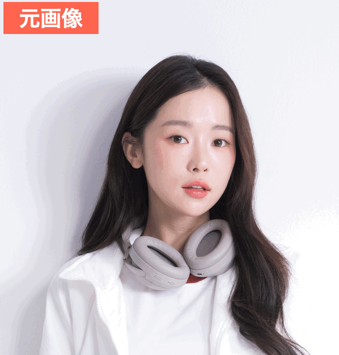 BeautyPlusで顔にキラキラ加工した画像