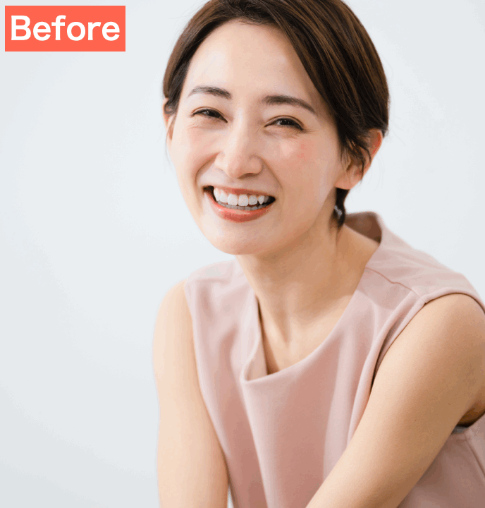 BeautyPlusで肌を綺麗にした画像