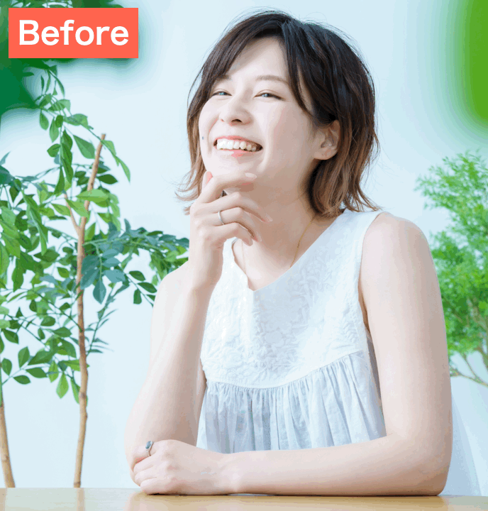 BeautyPlusで腕を細くした画像