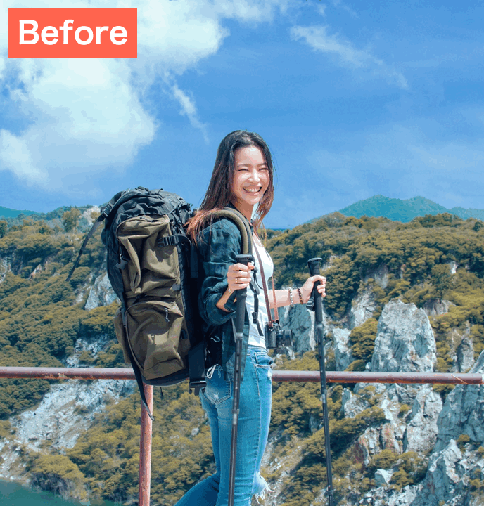 BeautyPlusで写真の背景をぼかした画像