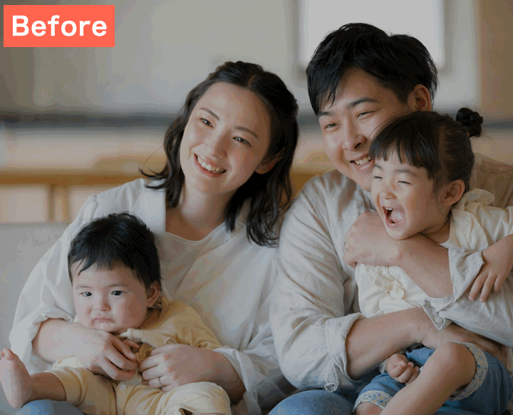 BeautyPlusで自然光のように仕上げてみた