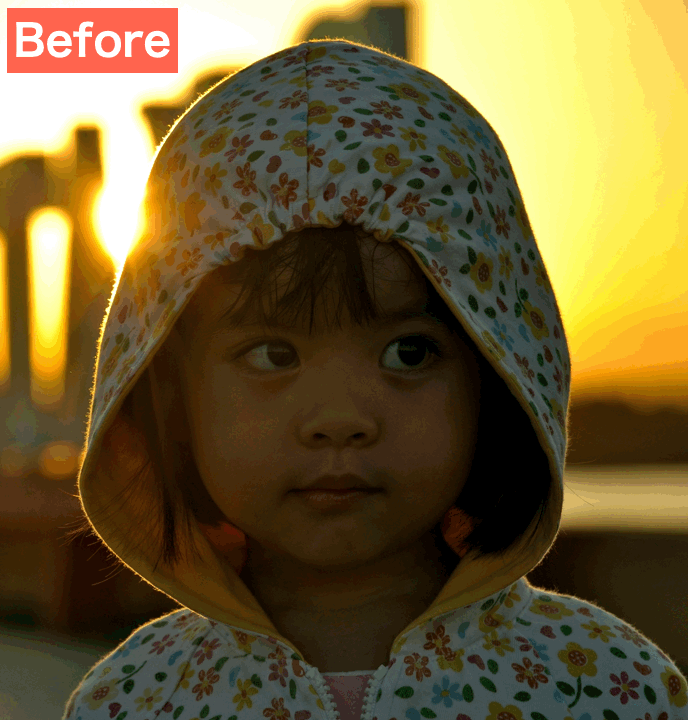 BeautyPlusで逆光の写真を補正した画像