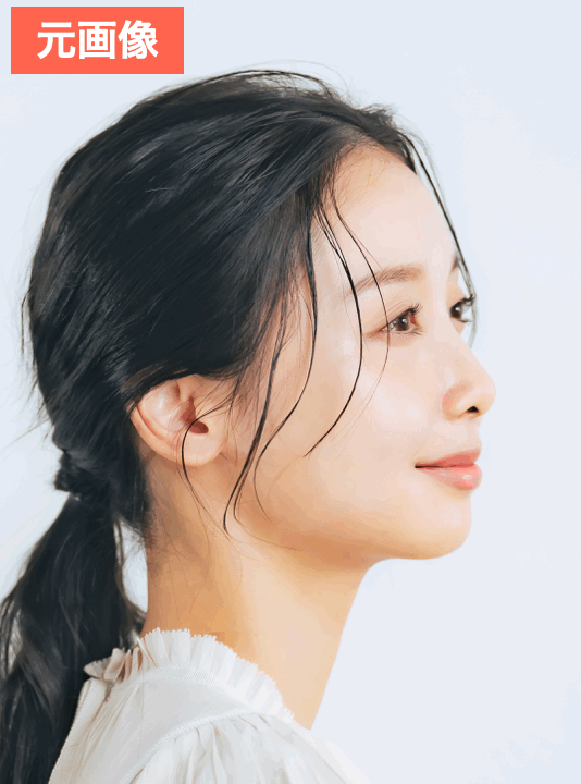 BeautyPlusで横顔を加工した画像