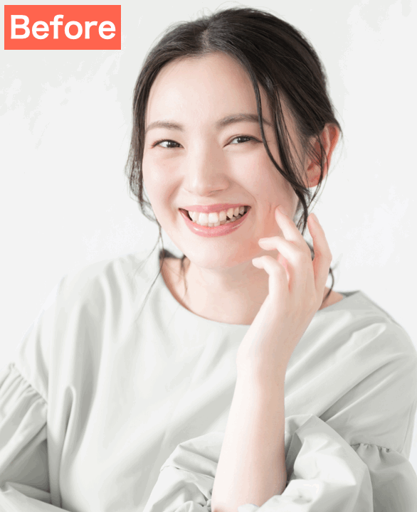 BeautyPlusで服のシワを消した画像