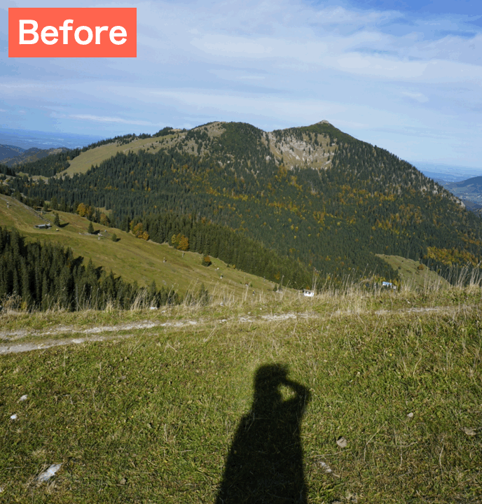 BeautyPlusで風景写真の不要物を消した画像