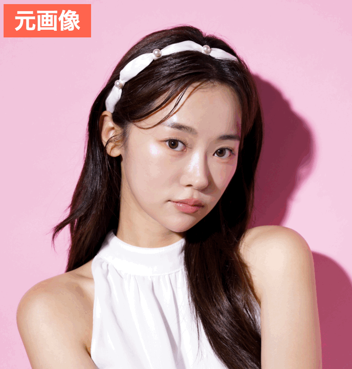 BeautyPlusで変顔に加工した画像