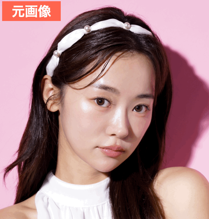 BeautyPlusで顔のテカリを消した画像