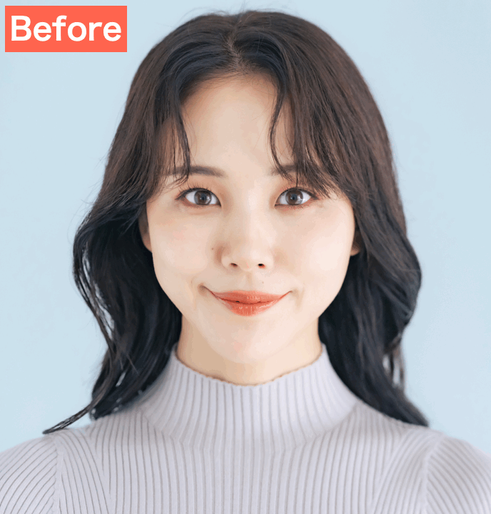 BeautyPlusで顔補正した画像