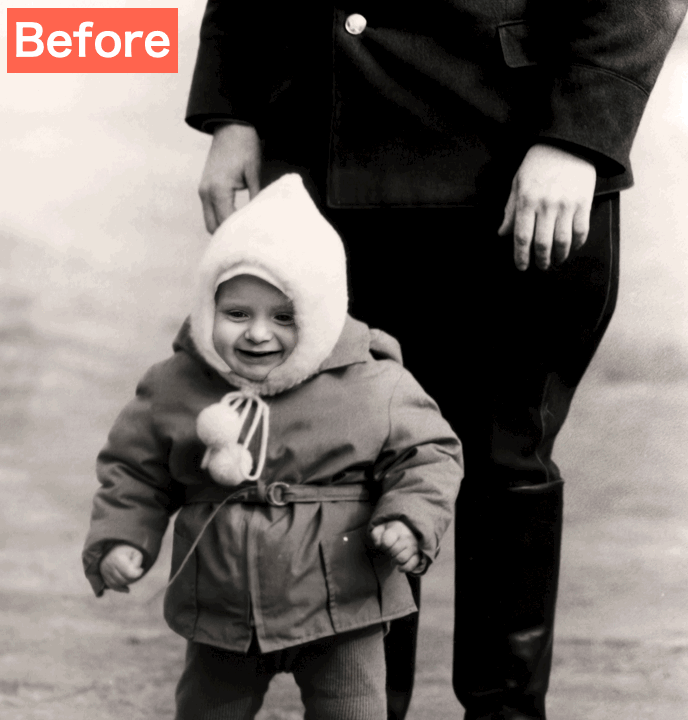 BeautyPlusで色褪せた写真を復元した画像