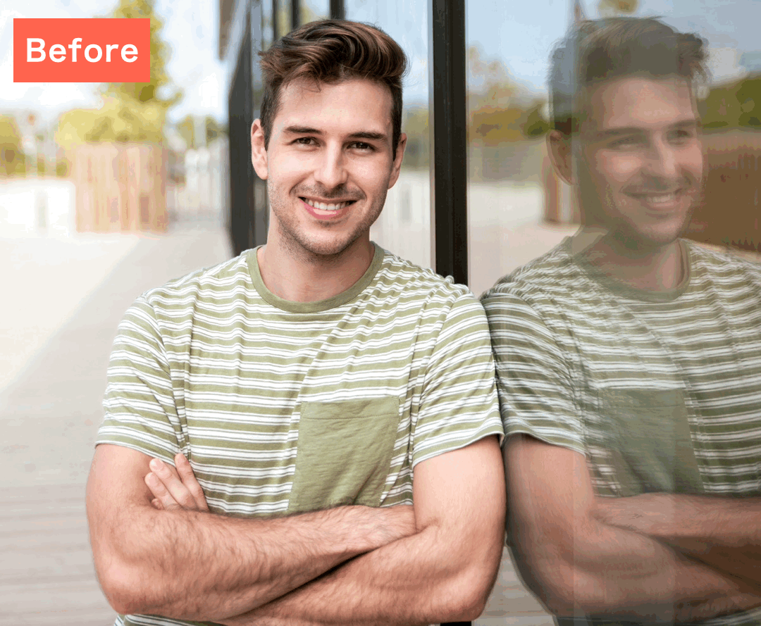 BeautyPlusで写真の反射を消してみた