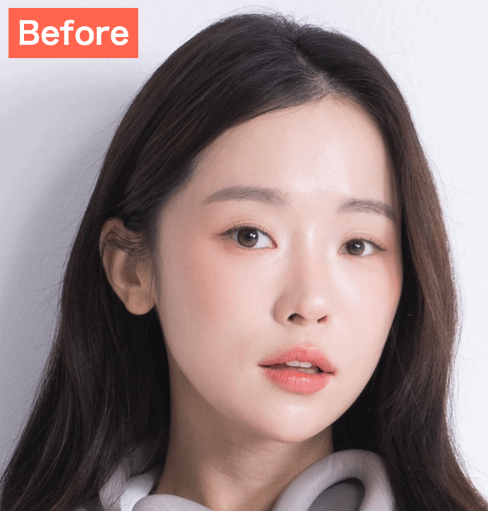  BeautyPlusで目を大きくした画像