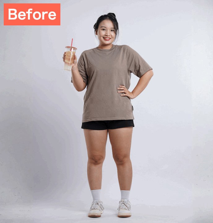 BeautyPlusで体型補正した画像