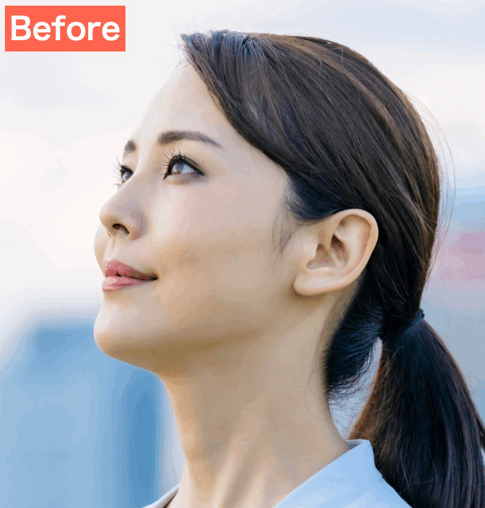 BeautyPlusで写真のもみあげを消した画像