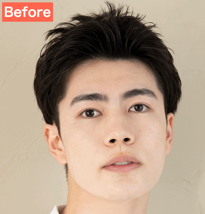 BeautyPlusで眉毛を加工した画像