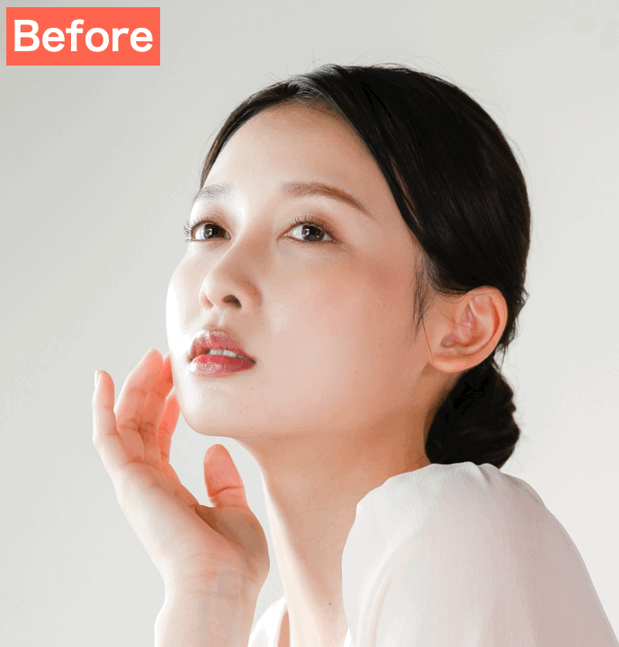 BeautyPlusで写真のもみあげを消した画像