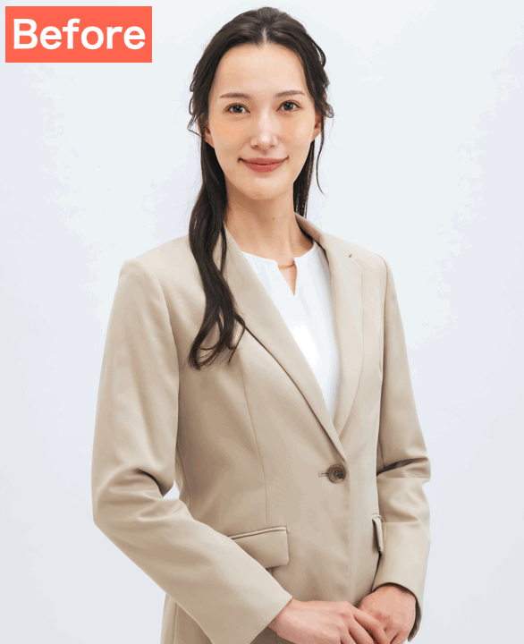 BeautyPlusで服のシワを消した画像