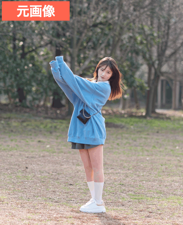 BeautyPlusでバブル加工をした画像