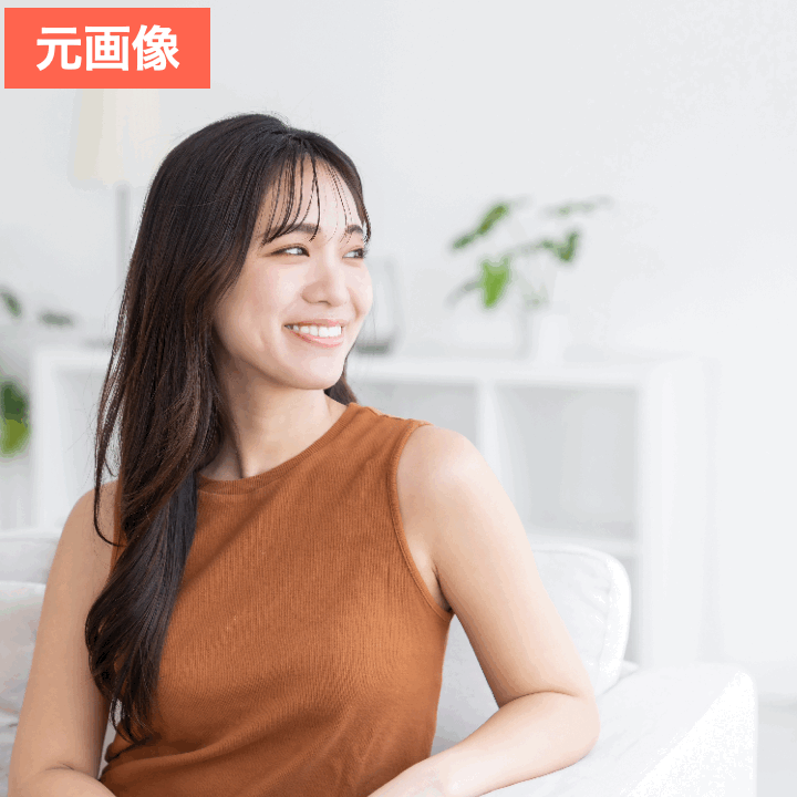 SNOWで横顔を加工した画像