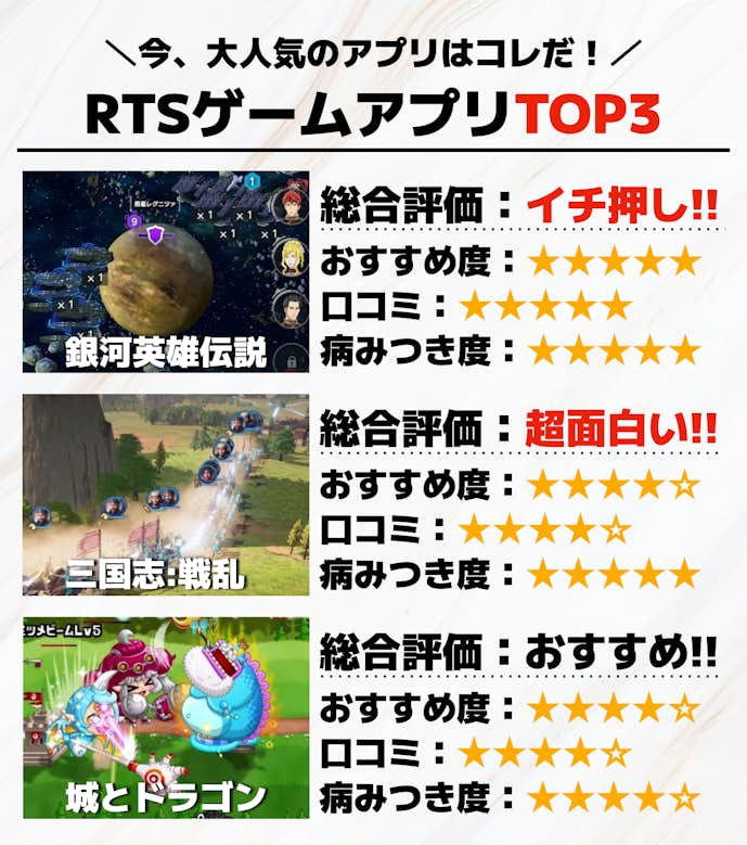 RTSゲームアプリおすすめTOP3画像