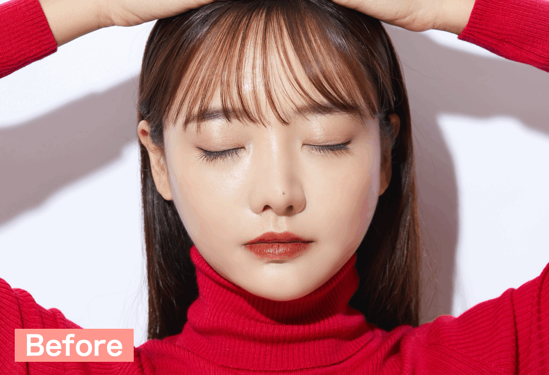 BeautyPlusで閉じた目を開けてみた.gif