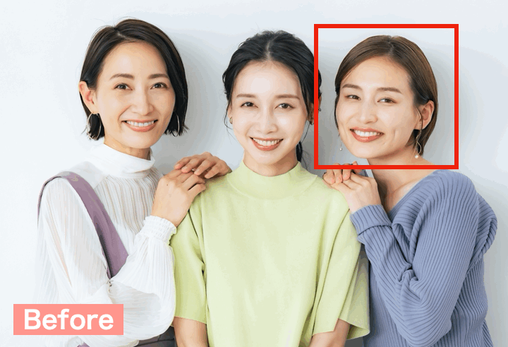 Photoshop Expressで写真の目を大きく加工した画像