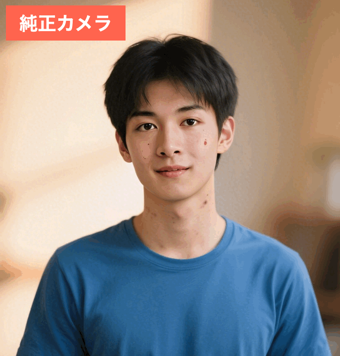 BeautyCamで男の自撮りを自然に盛った画像
