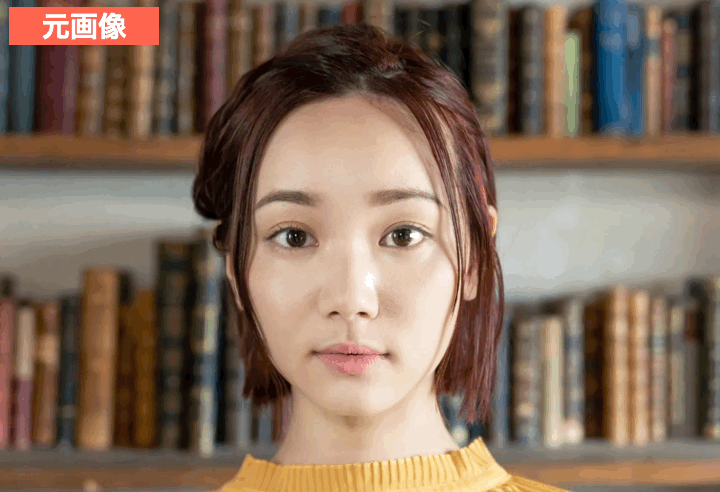 FaceAppで顔の表情を変えた画像