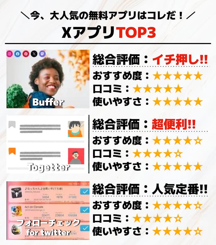 XアプリTOP3