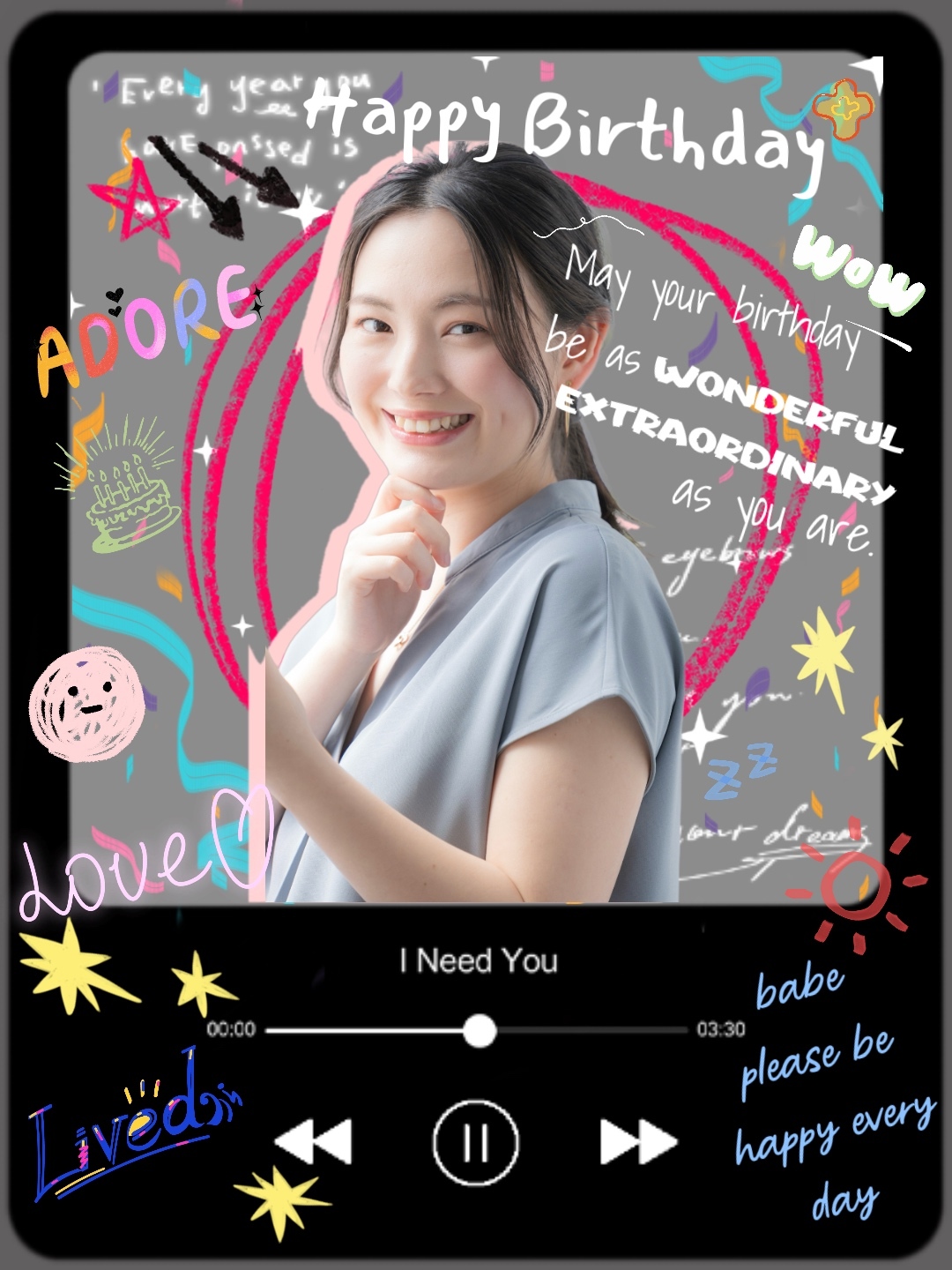 BeautyPlusでメッセージカードを作成した画像