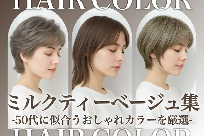 50代に似合うミルクティーベージュの髪色10選。明るめ暗めのヘアカラー色見本を大公開!