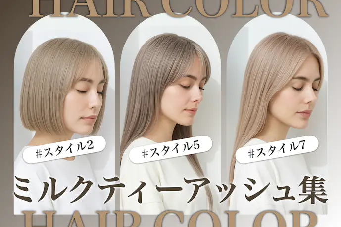 ミルクティーアッシュの髪色22選。明るめ暗めのヘアカラー色見本を大公開!