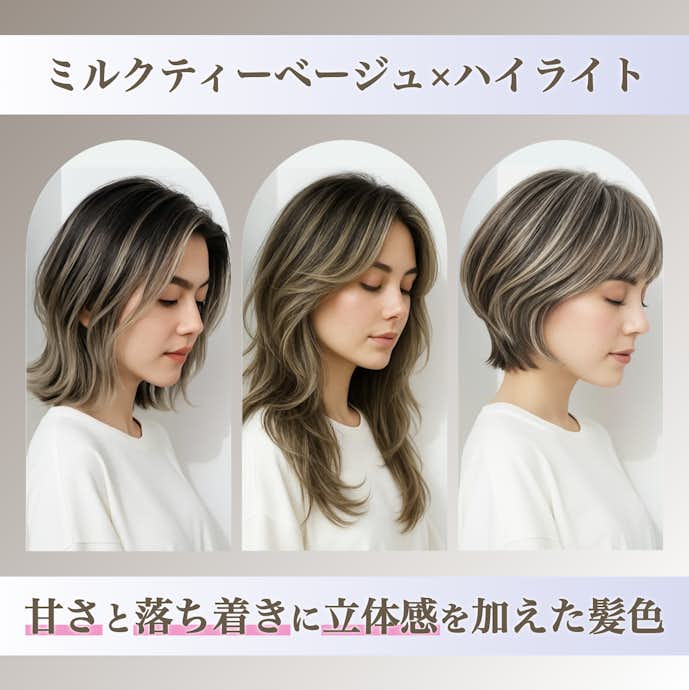 ハイライトのミルクティーベージュってどんな髪色?人気の理由や特徴を解説!
