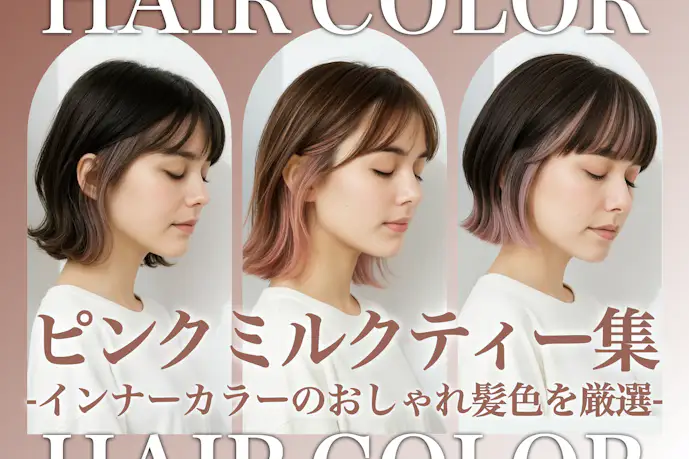 インナーカラーのピンクミルクティー8選。明るめ暗めのヘアカラー色見本を大公開!