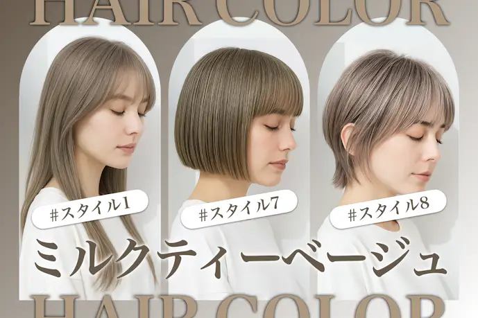 ミルクティーベージュの髪色12選。明るめ暗めのヘアカラー色見本を大公開!