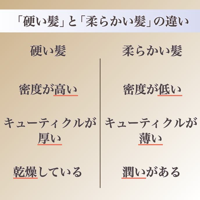 硬い髪と柔らかい髪の違い