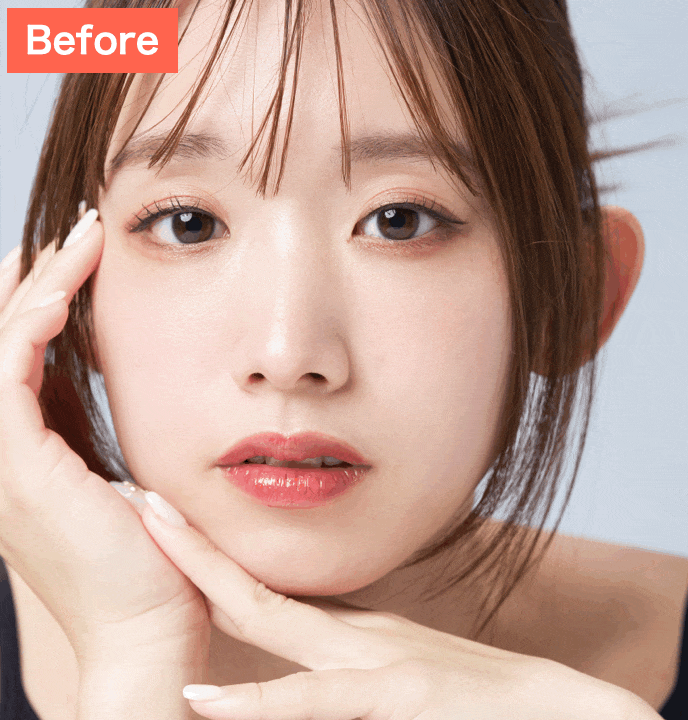 BeautyPlusで黒目を大きくした画像