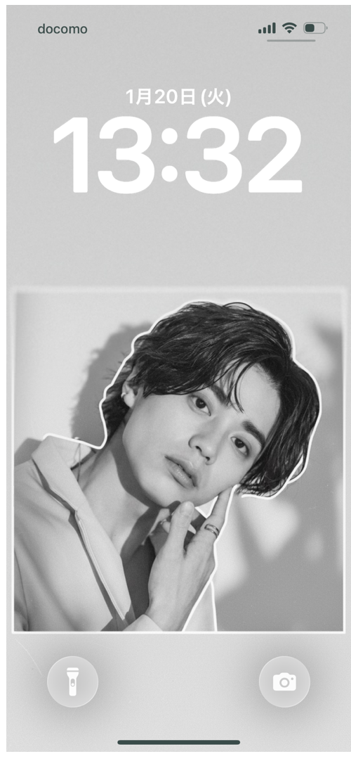 BeautyPlusの『チャット編集』を使ってロック画面を作った画像