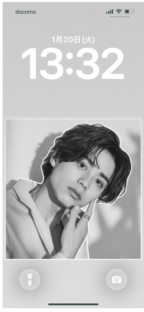 BeautyPlusの『チャット編集』を使ってロック画面を作った画像