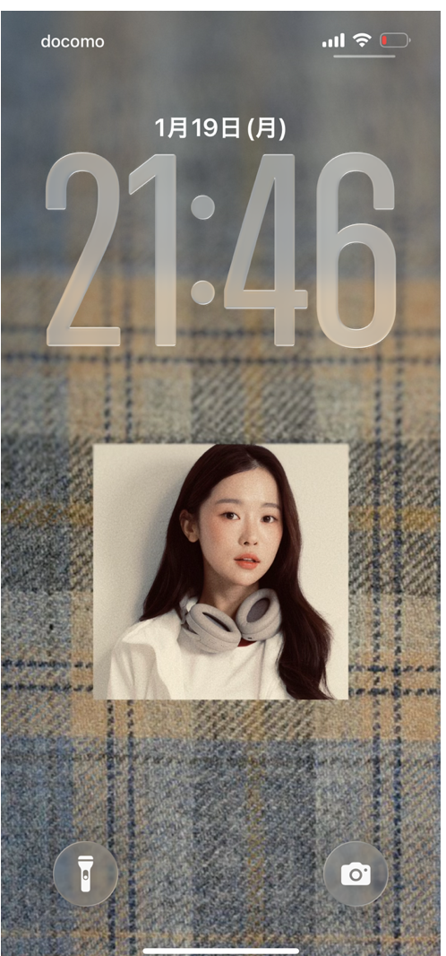 SNOWでロック画面を作成した画像