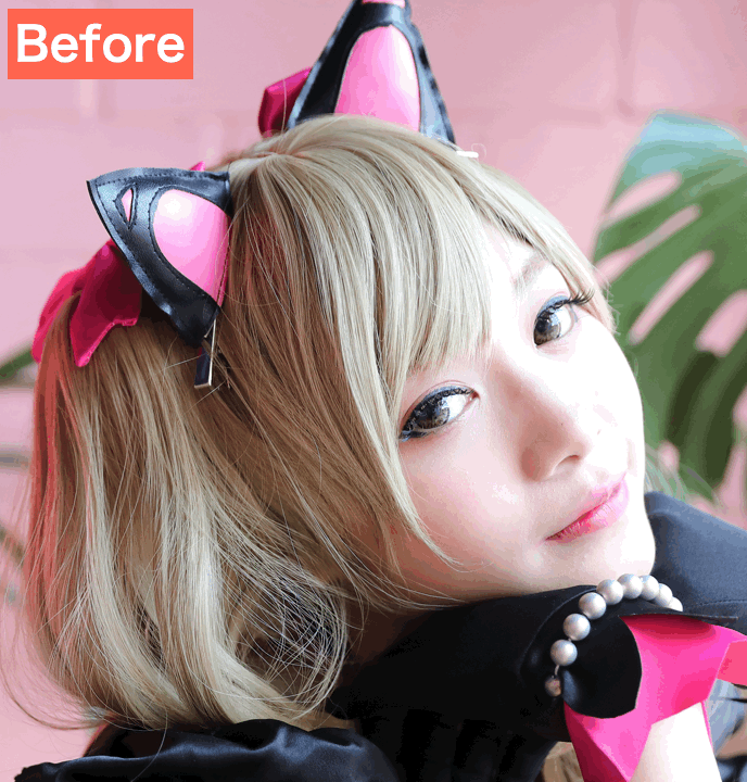 BeautyPlusで目の色を変えた画像