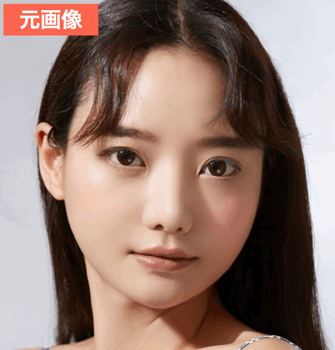 BeautyPlusで目を細くした画像