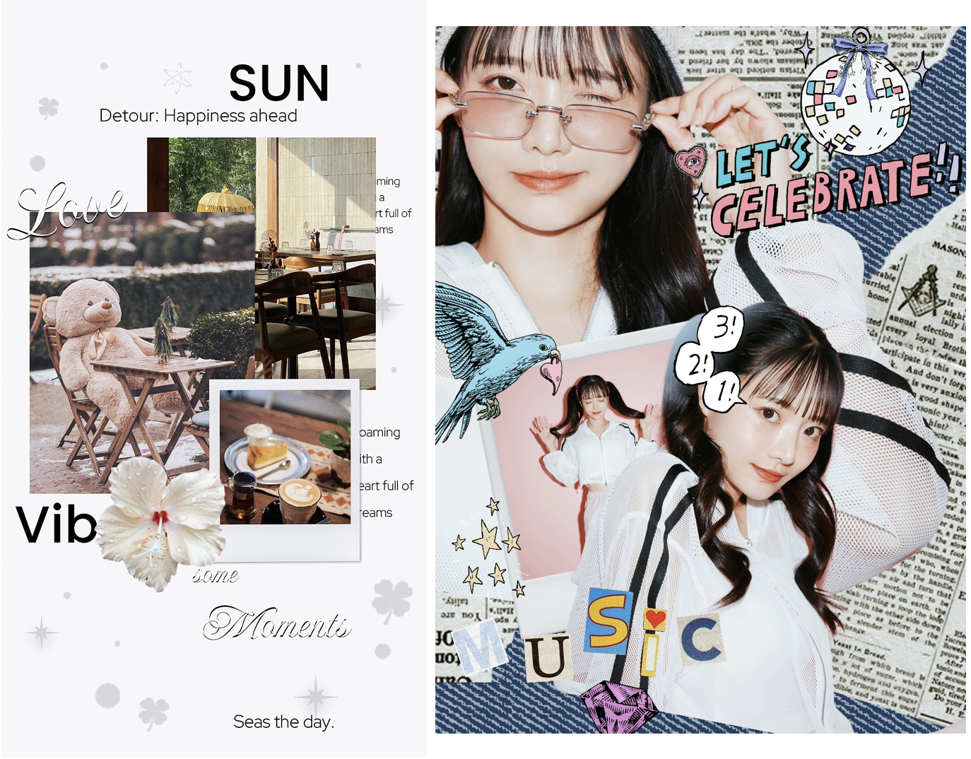 BeautyPlusの『テンプレート』機能で写真をレイアウトした画像