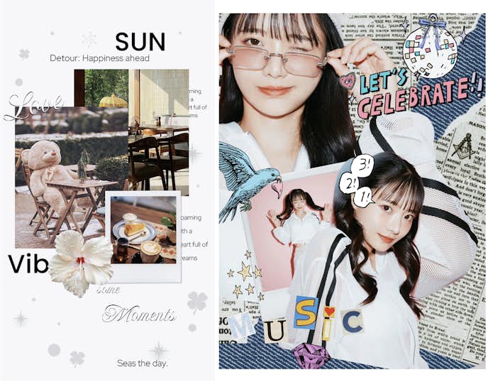 BeautyPlusの『テンプレート』機能で写真をレイアウトした画像