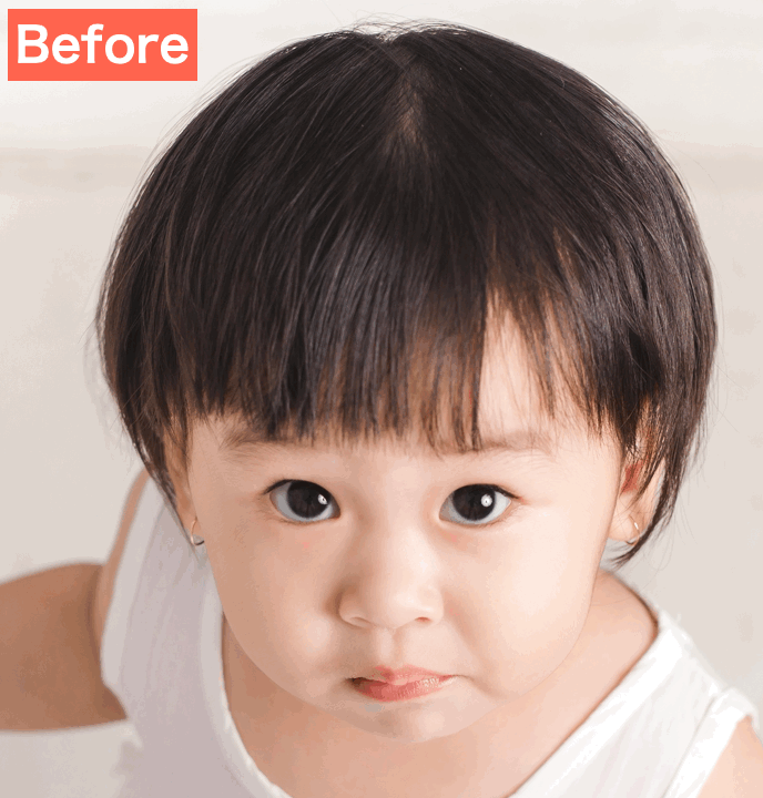 BeautyPlusで子供の写真を大人に変換した画像