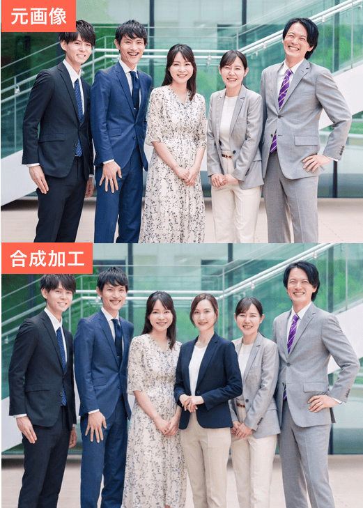 BeautyPlusで集合写真で欠席者を合成してみた