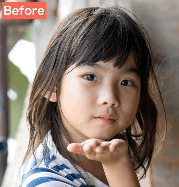 SNOWで子供の写真を大人に変換した画像