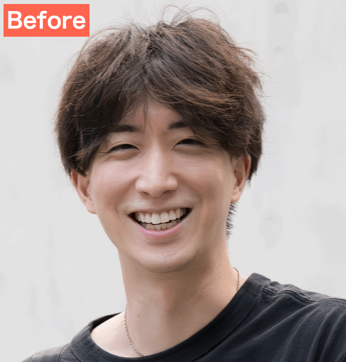 BeautyPlusで歯を白くして爽やかな印象にした画像