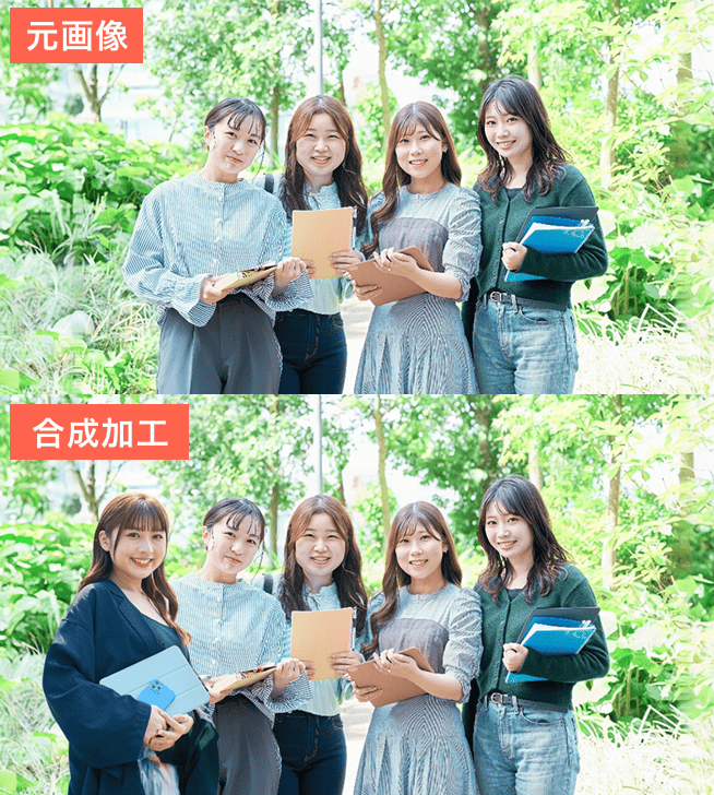 PhotoDirectorで集合写真で欠席者を合成してみた