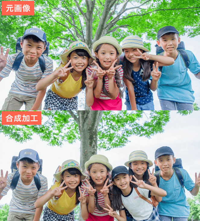 YouCam Perfectで集合写真で欠席者を合成してみた